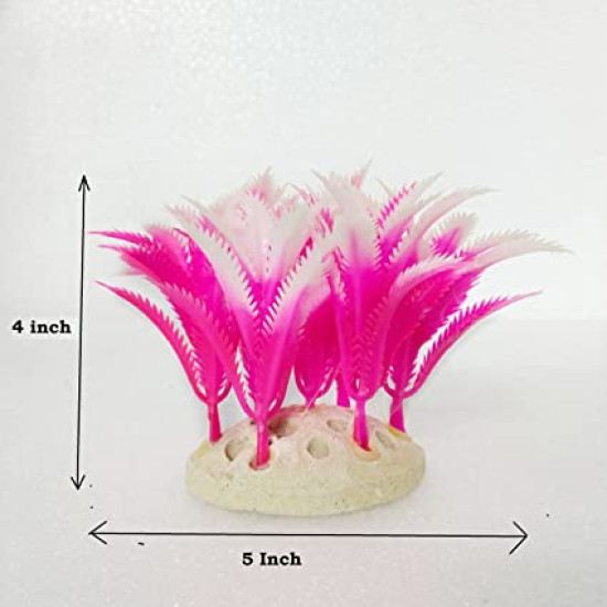 3-in-1 Artificial Plastic Plant for Decoration of Aquarium (4-inches Height) (3 Pcs) Ran