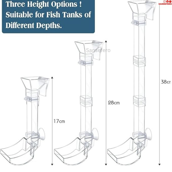 Aquarium Feeding Dish Set for Fish and Shrimp Fish Tank Directional Feeding Tube (WH-601) for Aquarium Fish Feeder Tube kit with Fish Feeding Ring for Aquarium Feeding Combo (WH-601)