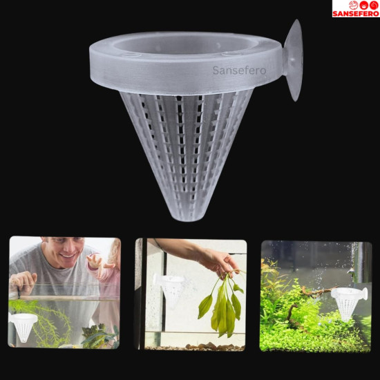 Bloodworm Feeder Cone, Worm Feeder Fish Food Cone Basket with Suction Cups (Pack of 4)