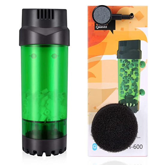  Plastic Fluidized Moving Bed Filter Bubble Bio Media Reactor with Air Stone and Sponge Filter for Aquarium Fish Tank (LH-600)