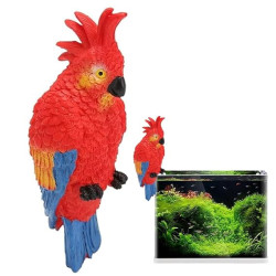 Aquarium Bird Decorative Ornaments Innovative Vivid Aquarium and Home Decoration Ornament for Fish Tank 6 MM (Red Bird)