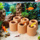  Ceramic Shrimp Shelter Fish Breeding Cave for Fish Tank Ornaments Hiding, Play Rest Cave for Aquarium Decorations