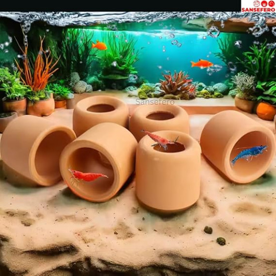  Ceramic Shrimp Shelter Fish Breeding Cave for Fish Tank Ornaments Hiding, Play Rest Cave for Aquarium Decorations