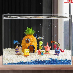 Premier Plants Spongebob Squarepants Pineapple House and Colorful Miniature 6 Piece Set Aquarium Ornament for Aquarium Decoration and Home Decoration etc.