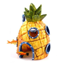 Colorful Miniature Figures Spongebob Squarepat Fish Tank Aquarium Ornament for Decoration (Pinapple)