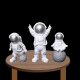 Resin Astronaut Statue Spaceman Ornament for Aquarium, Home, Table, Office Decoration Etc (3 Pieces Silver)