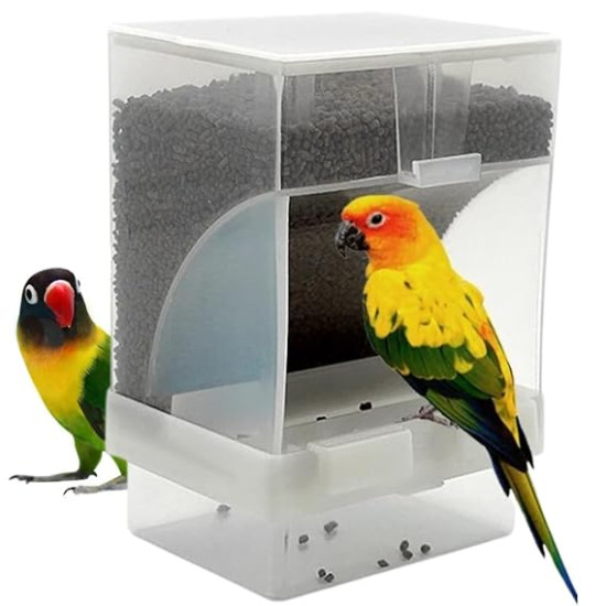 Birds Food Feeder Anti Spill Plastic Bird Feeder for Birtds Cage 750 ML