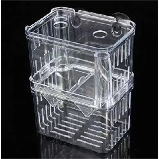  Breeding Box Isolation Box Fish Tank Aquarium Breeder Box Double Guppies Incubator Aquarium Rectangle Aquarium Tank (13.5cm x 7.5 cm x 10.5 cm)