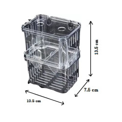 Breeding Box Isolation Box Fish Tank Aquarium Breeder Box Double Guppies Incubator Aquarium Rectangle Aquarium Tank (13.5cm x 7.5 cm x 10.5 cm)