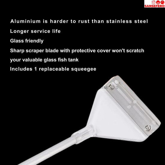 Aquarium Algae Scraper Aluminum Handheld Alloy Expandable Version Cleaner with Blade 64cm (Aluminium Scraper)