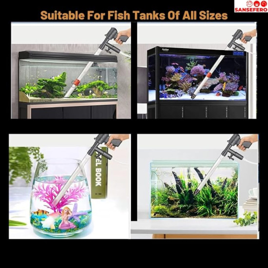 Aquarium Gravel Cleaner Ql-09G 3 In 1 Combo Water Changer With Algae Scrapeer For Aquarium Fish Tank Upto 92Cm Height (Gun Syphon Ql-09G)