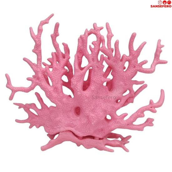 Artificial Aquarium Coral Ornament Plant for Aquarium Decoration (Coral Ornament Plant Pink) Pack of 3