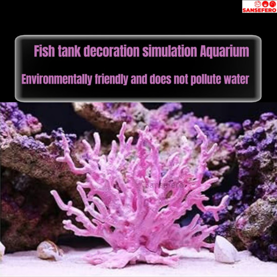 Artificial Aquarium Coral Ornament Plant for Aquarium Decoration (Coral Ornament Plant Pink) Pack of 3