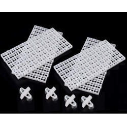 Aquarium White Divider 4 Pcs with 4 Pcs Grid Divider/Aquarium Fish Tray Egg Crate/Turtle Climber/Bottom Filter Isolation Board (White)