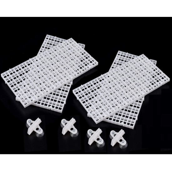 Aquarium White Divider 4 Pcs with 4 Pcs Grid Divider/Aquarium Fish Tray Egg Crate/Turtle Climber/Bottom Filter Isolation Board (White)