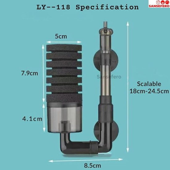 Aquarium Biological Sponge Filter with Ceramic and Biological Filtration Sponge Bio Filter Media for Aquarium (LY-118)