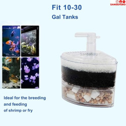 Corner Filter Air Driven Bio-Sponge Ceramic for Fry Shrimp and Small Fish Planted Aquarium (XY-2008)