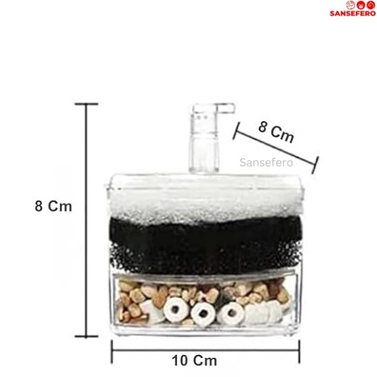 Corner Filter Air Driven Bio-Sponge Ceramic for Fry Shrimp and Small Fish Planted Aquarium (XY-2008)