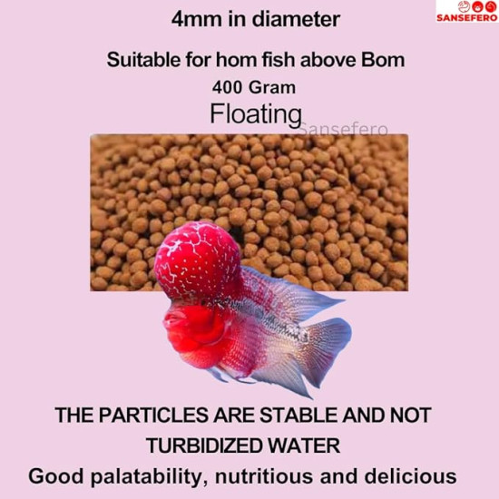  Inch Gold Flowerhorn Pellet for All Life Stages Fish Food (180Gram)