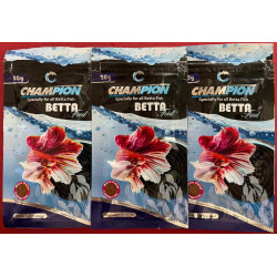  Champion Betta Fighter Colour and Tails Growth Fish Food for All Stage of Fishes (60 g) -Set of 3