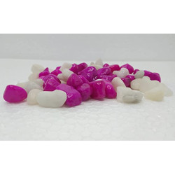  Double Color Stone Pebbles Marble for Aquarium Decoration/Table Decoration/Garden Decors White and Pink (2Kg)