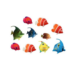  Figurines Toys, Realistic Assorted Mini Plastic for Aquarium/Party Favor Decoration/Bathtub Bath Pool Toy/Pet Collection/Gift (Fish)